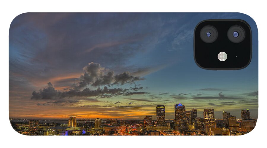 Landscape iPhone 12 Case featuring the photograph Tampa Nights by Justin Battles