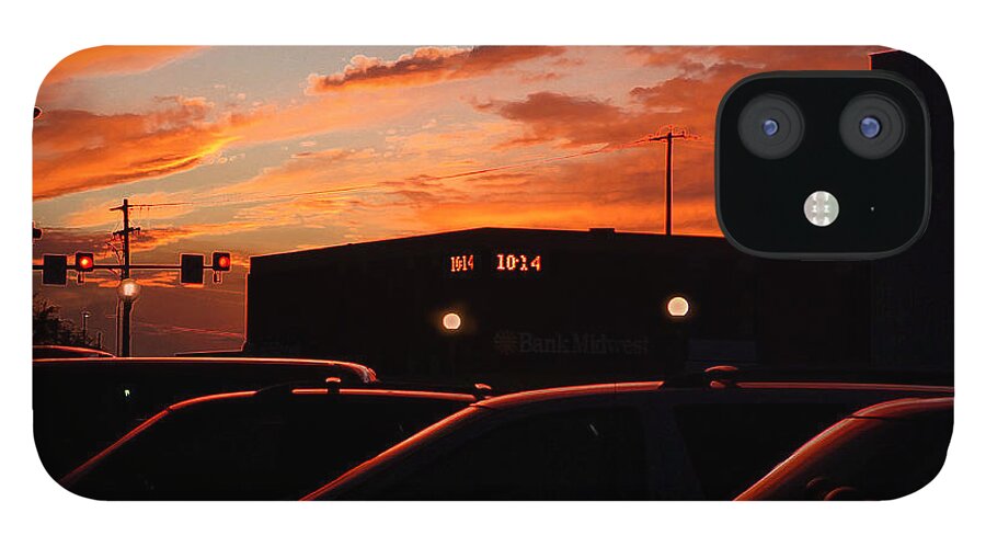 Sunset iPhone 12 Case featuring the digital art Ten Fourteen p.m. by Jana Russon