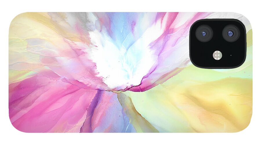 Flower iPhone 12 Case featuring the painting Tender Bloom by Eli Tynan