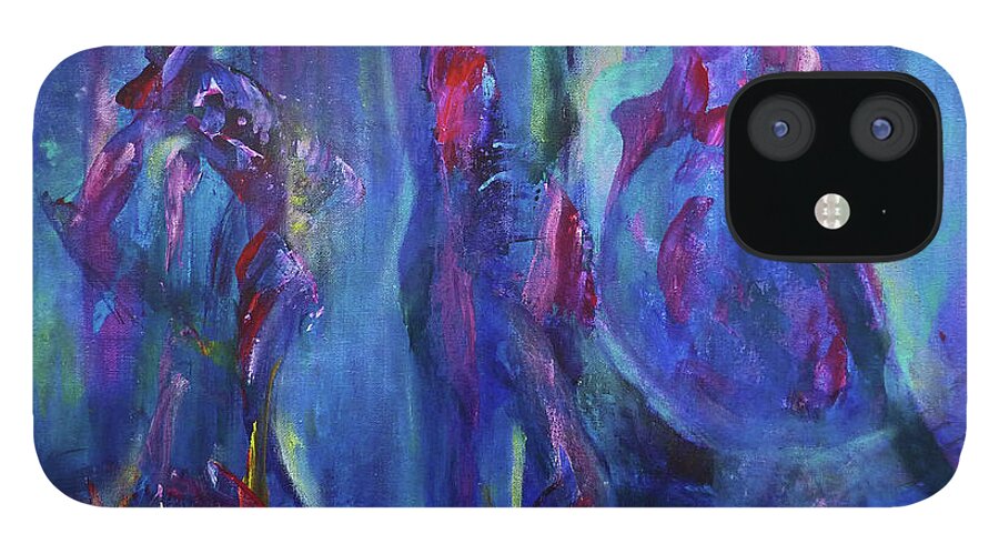 Figures iPhone 12 Case featuring the painting The Conversation by Claire Bull