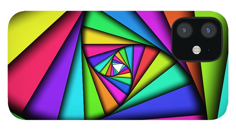 Abstract iPhone 12 Case featuring the digital art The Core by Manny Lorenzo