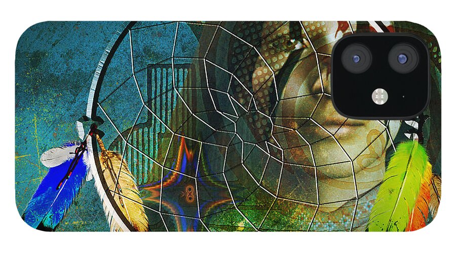 Dream Catcher iPhone 12 Case featuring the digital art The Dream Catcher by Shadowlea Is