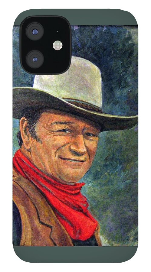 People iPhone 12 Case featuring the painting The Duke by Donna Tucker