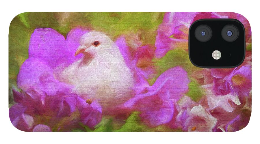 White Dove iPhone 12 Case featuring the photograph The Garden of White Dove by Olga Hamilton