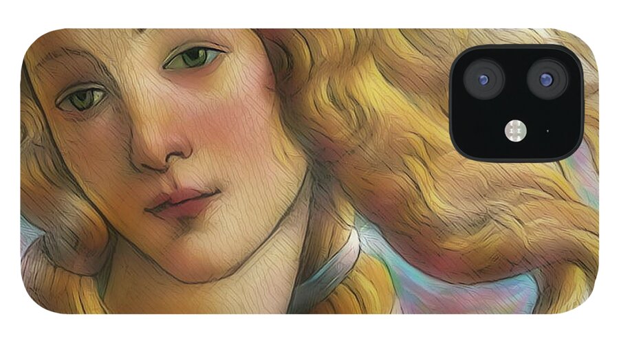 Italian iPhone 12 Case featuring the digital art The Goddess Venus by Russ Harris