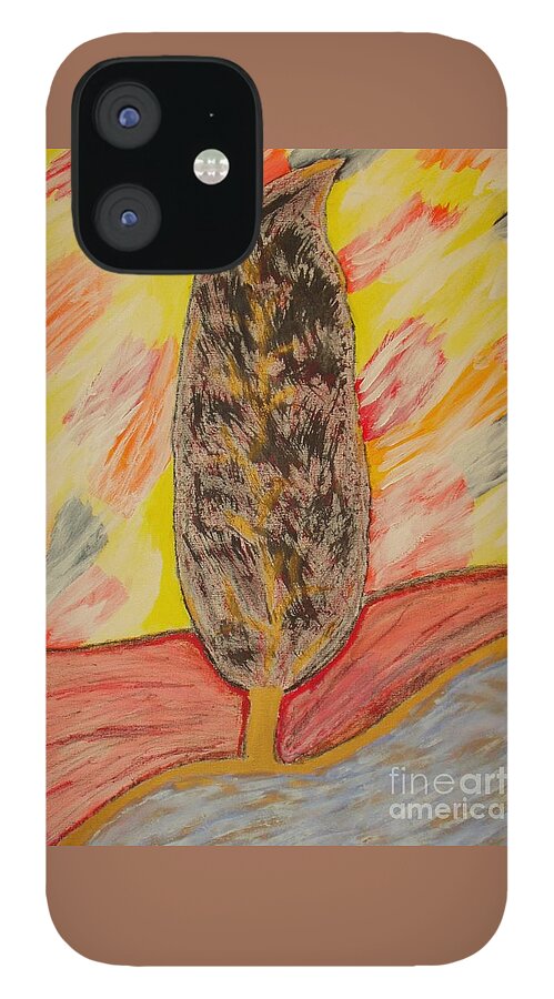 Tree iPhone 12 Case featuring the painting The golden way by Pilbri Britta Neumaerker