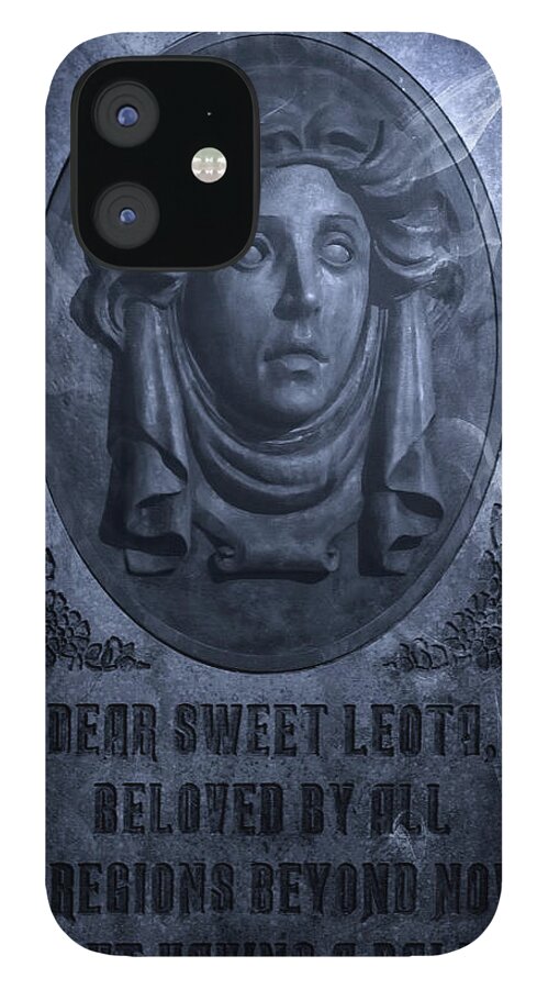 Magic Kingdom iPhone 12 Case featuring the photograph The Headstone of Madame Leota by Mark Andrew Thomas