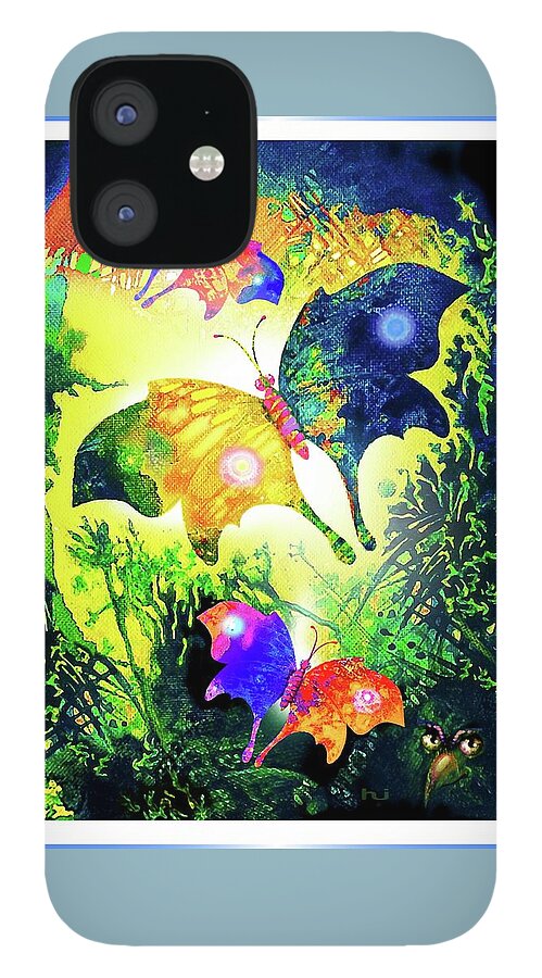 Butterfly iPhone 12 Case featuring the painting The MAGIC of BUTTERFLIES by Hartmut Jager