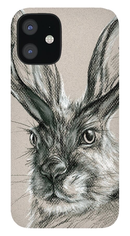 Mythical Creature iPhone 12 Case featuring the drawing The Mythical Jackalope by MM Anderson