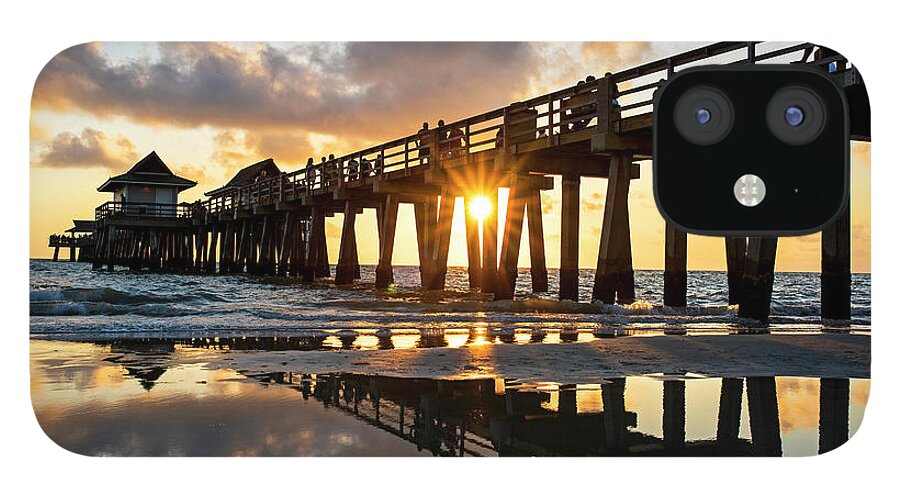 Naples iPhone 12 Case featuring the photograph Naples pier at sunset Naples Florida by Toby McGuire