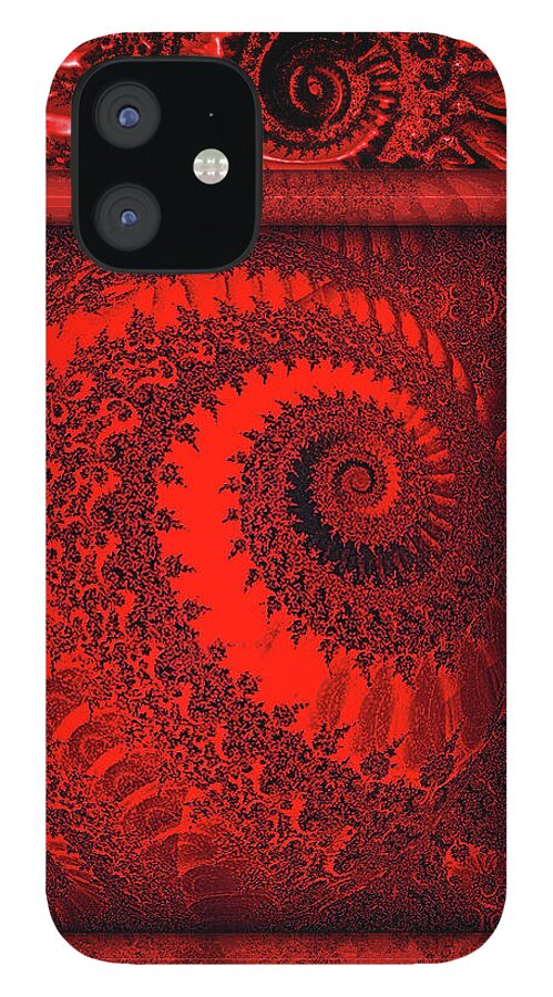 Wendy J. St. Christopher iPhone 12 Case featuring the digital art The Proper Victorian In Red by Wendy J St Christopher