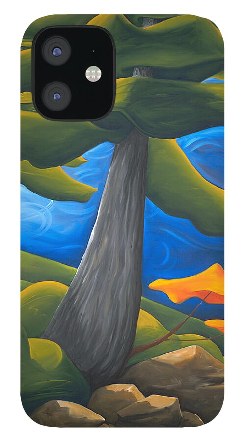 Landscape iPhone 12 Case featuring the painting The Protectors by Richard Hoedl