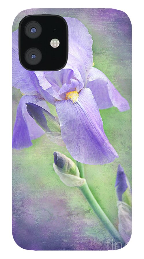 Iris iPhone 12 Case featuring the photograph The Purple Iris by Andee Design