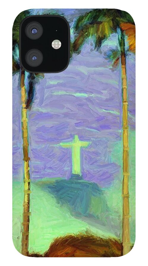 Jesus Christ iPhone 12 Case featuring the digital art The Redeemer by Caito Junqueira