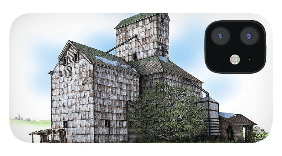 History iPhone 12 Case featuring the digital art The Ross Elevator Spring by Scott Ross