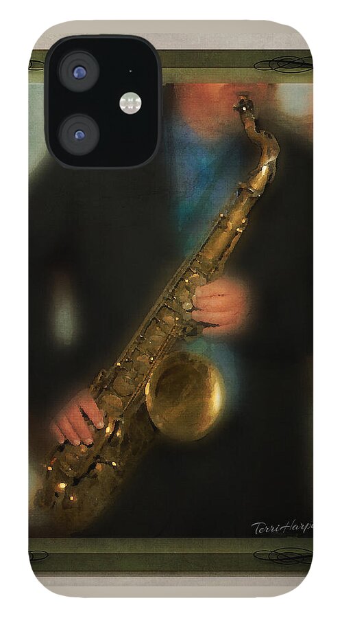 Sax Player iPhone 12 Case featuring the photograph Saxman by Terri Harper