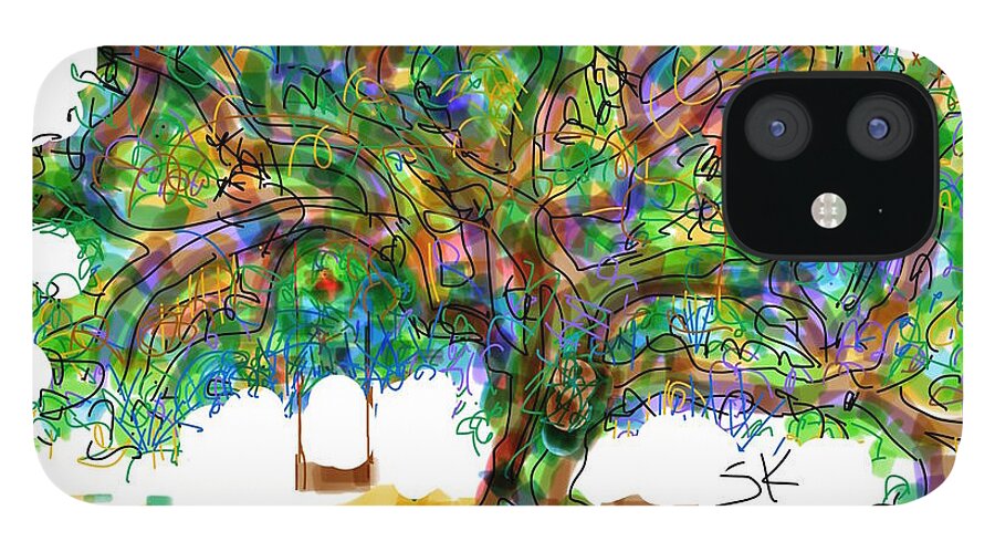 Tree iPhone 12 Case featuring the digital art The Swing by Sherry Killam