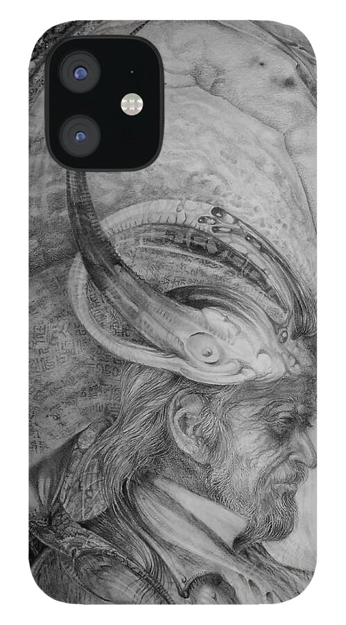 Drawing iPhone 12 Case featuring the drawing The Wizard Of Earth-sea by Otto Rapp