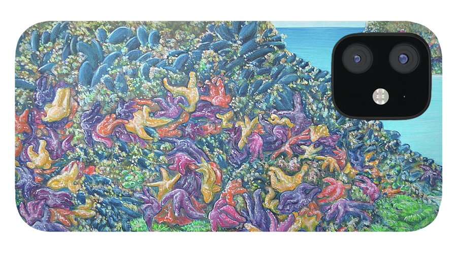 Seascape iPhone 12 Case featuring the painting Tidepools by Elisabeth Sullivan