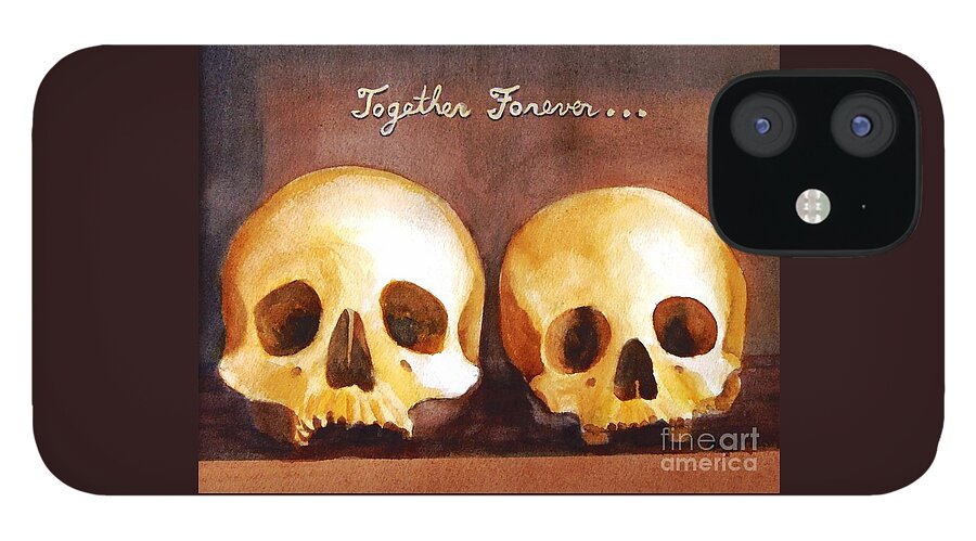 Momento Mori iPhone 12 Case featuring the painting Together Forever by Petra Burgmann