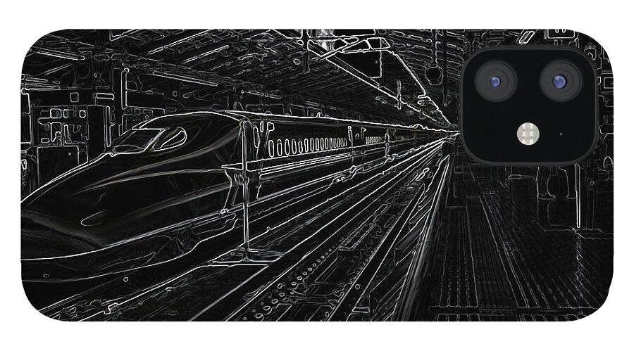 Tokyo iPhone 12 Case featuring the photograph Tokyo to Kyoto, Bullet Train, Japan Negative by Perry Rodriguez