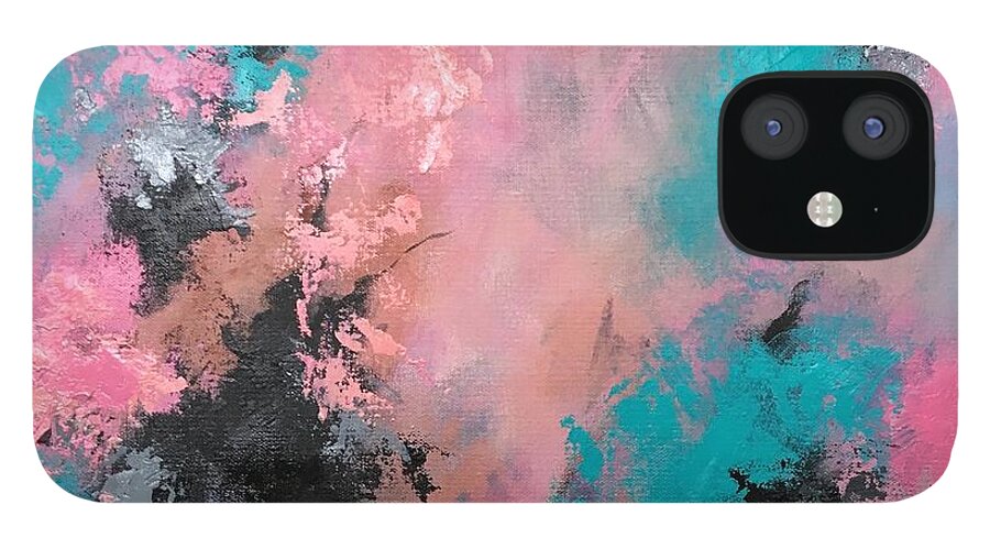 Acrylic Painting iPhone 12 Case featuring the painting Touch of Love by Suzzanna Frank