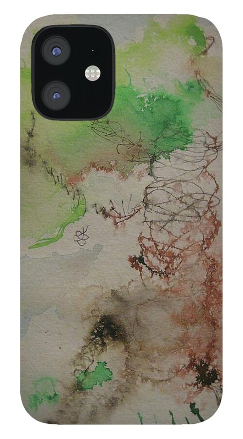 Tree iPhone 12 Case featuring the drawing Tree by AJ Brown