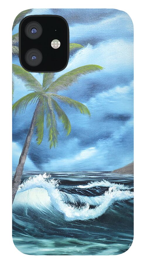 Foam iPhone 12 Case featuring the painting Tropical by Mary Scott