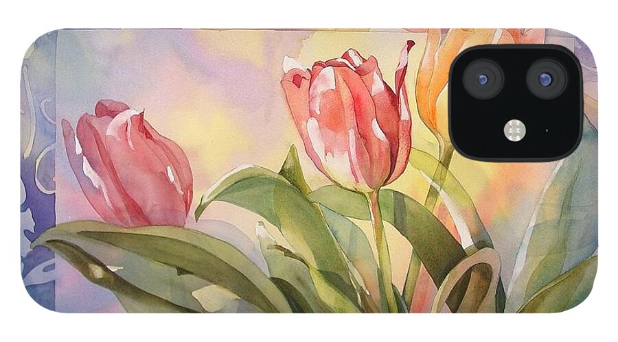 Tulips iPhone 12 Case featuring the painting Tulips by Marlene Gremillion