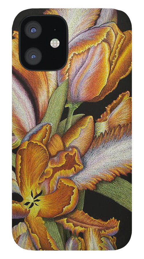 Tulips iPhone 12 Case featuring the painting Tulips of Fire by Lisa Bliss Rush