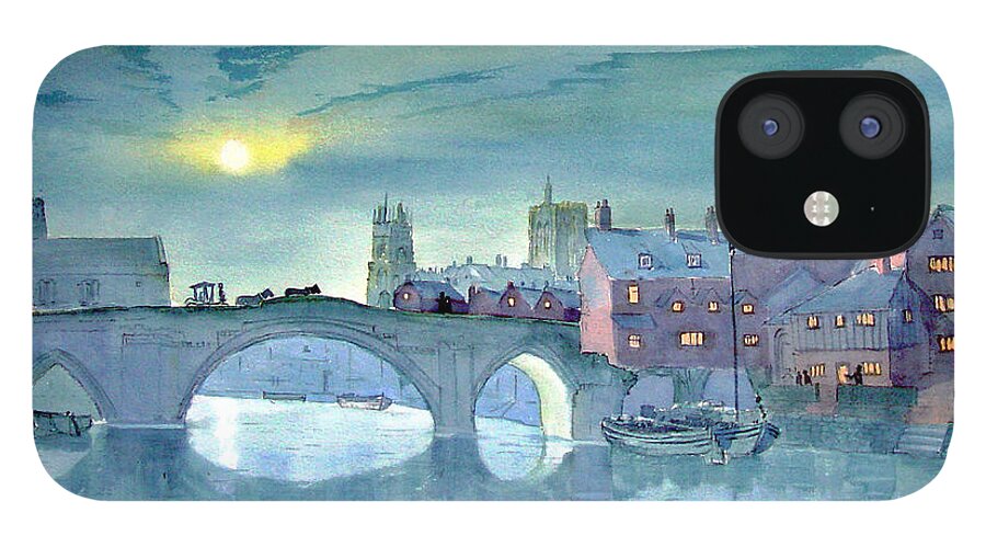 Watercolour iPhone 12 Case featuring the painting Turner's York by Glenn Marshall