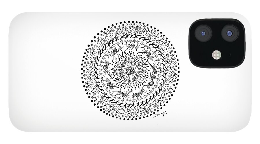Drawing iPhone 12 Case featuring the drawing Turning Point by Ana V Ramirez