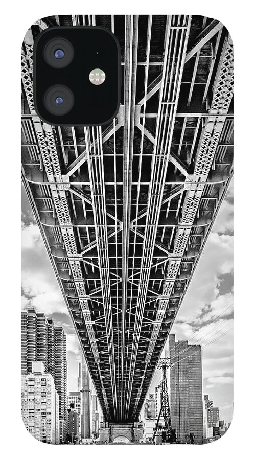 Queensboro Bridge iPhone 12 Case featuring the photograph Underneath The Queensboro Bridge by Susan Candelario