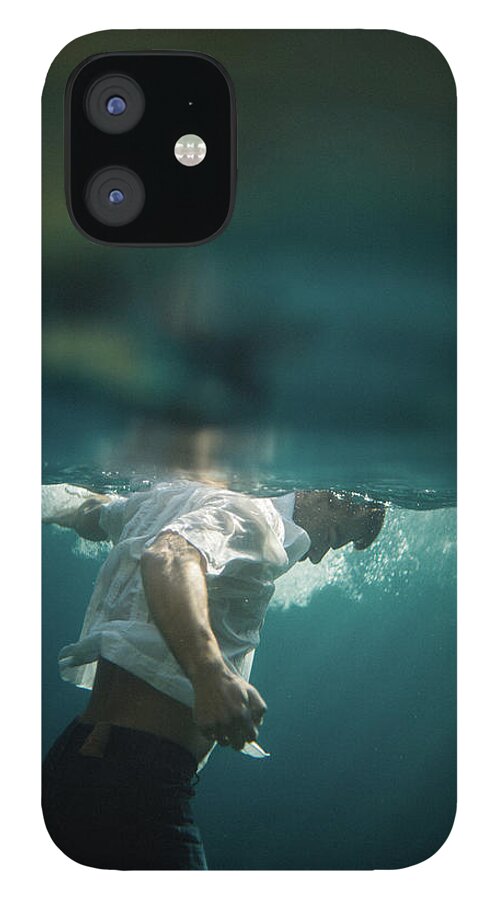 Swim iPhone 12 Case featuring the photograph Underwater Man by Gemma Silvestre