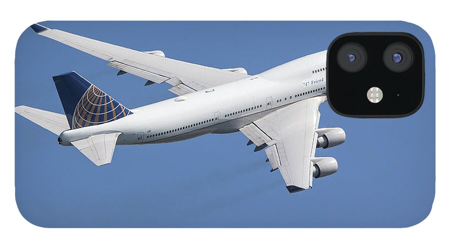 United Airlines 747 iPhone 12 Case featuring the photograph United Airlines 747 by Rick Pisio