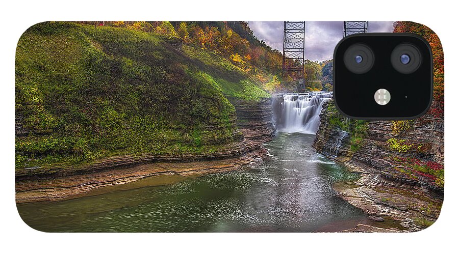 Upper Falls In Fall iPhone 12 Case featuring the photograph Upper Falls in Fall by Mark Papke