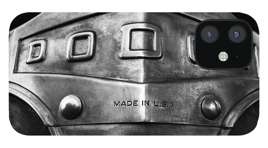 Automotive iPhone 12 Case featuring the photograph U.S.A. Steel - Vintage Dodge Truck Emblem by Steven Milner
