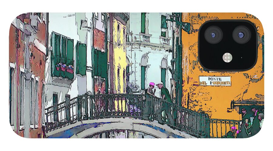 Ebsq iPhone 12 Case featuring the photograph Venice Canal Bridge by Dee Flouton