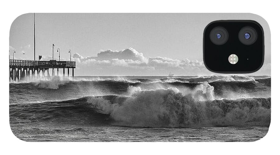Ventura Pier iPhone 12 Case featuring the photograph Ventura Pier El Nino 2016 by John A Rodriguez