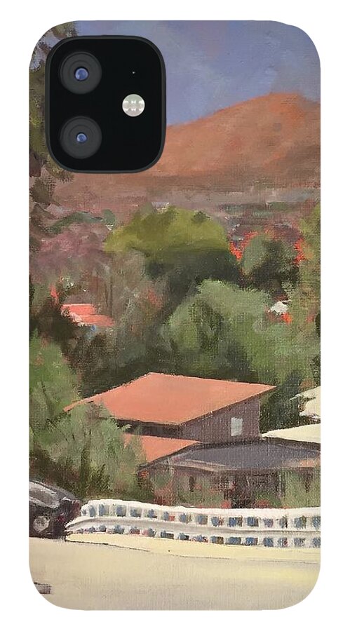 Landscape iPhone 12 Case featuring the painting View from Moon by Richard Willson