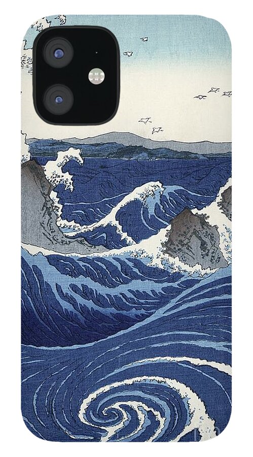 #faatoppicks iPhone 12 Case featuring the painting View of the Naruto whirlpools at Awa by Hiroshige
