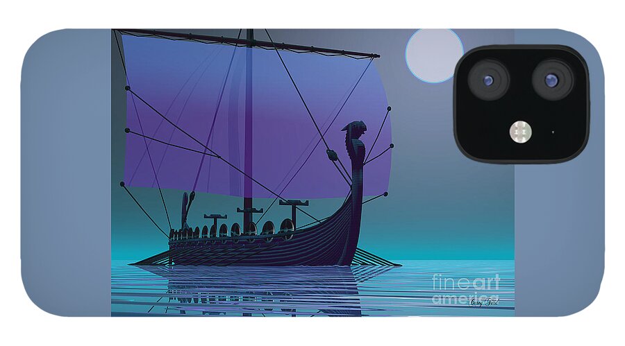 Ancient iPhone 12 Case featuring the painting Viking Journey by Corey Ford