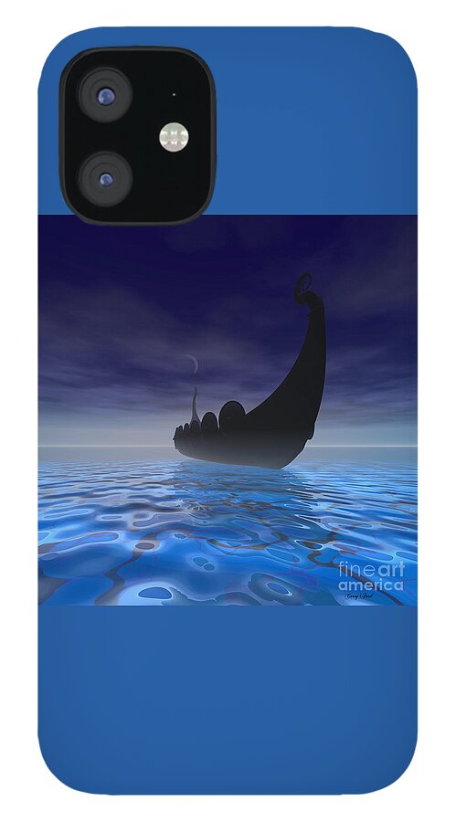 Ancient iPhone 12 Case featuring the painting Viking Ship by Corey Ford