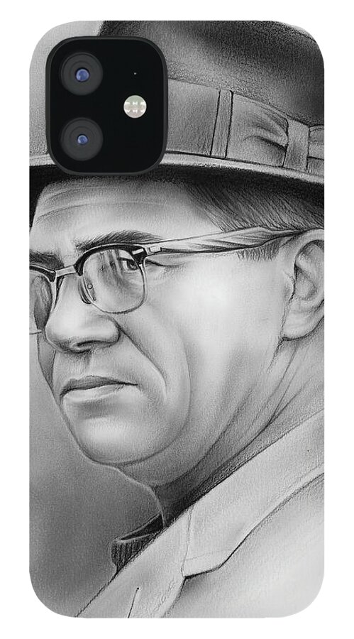 Vince Lombardi iPhone 12 Case featuring the drawing Vince Lombardi by Greg Joens