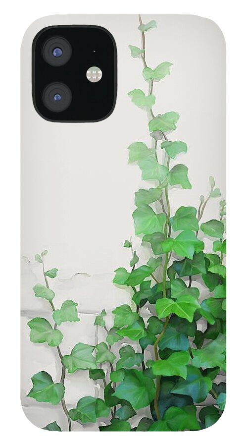 Vines iPhone 12 Case featuring the painting Vines by the wall by Ivana Westin