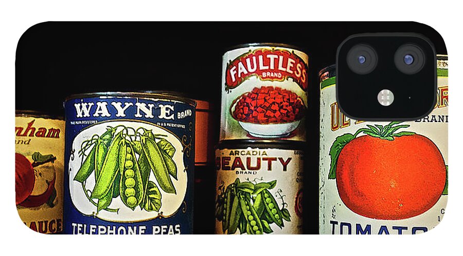 Vintage iPhone 12 Case featuring the photograph Vintage Canned Vegetables by Joan Reese