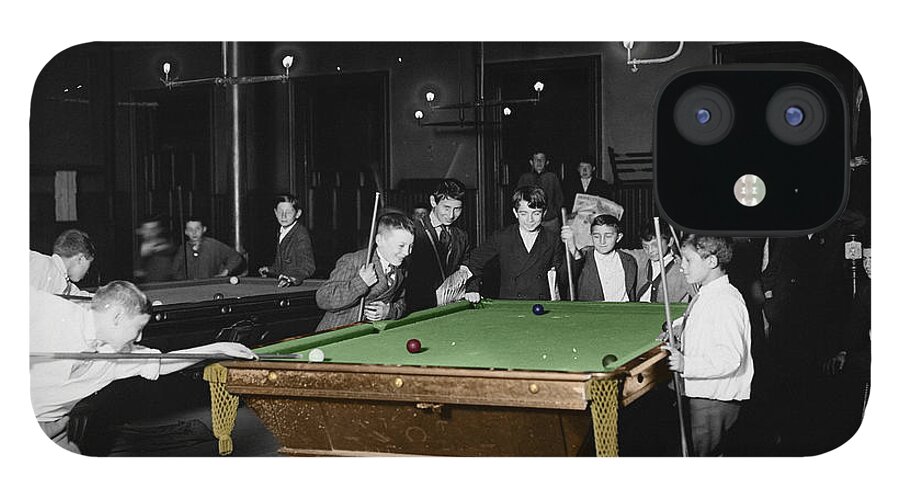 Pool Hall iPhone 12 Case featuring the photograph Vintage Pool Hall by Andrew Fare