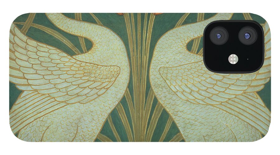 Wallpaper Design for panel of Swan Rush and Iris iPhone 12 Case by Walter  Crane - Fine Art America