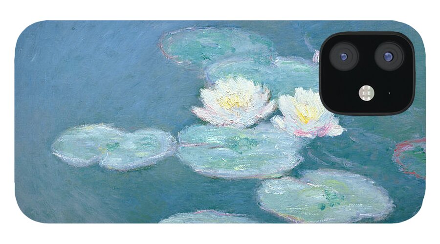 Waterlilies iPhone 12 Case featuring the painting Waterlilies Evening by Claude Monet