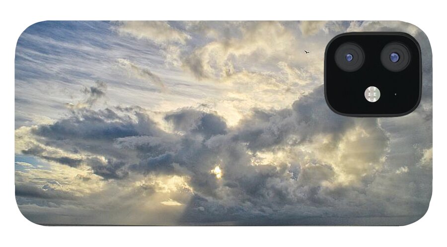 Clouds iPhone 12 Case featuring the photograph Weather Over Topsail Beach 2977 by Wesley Elsberry